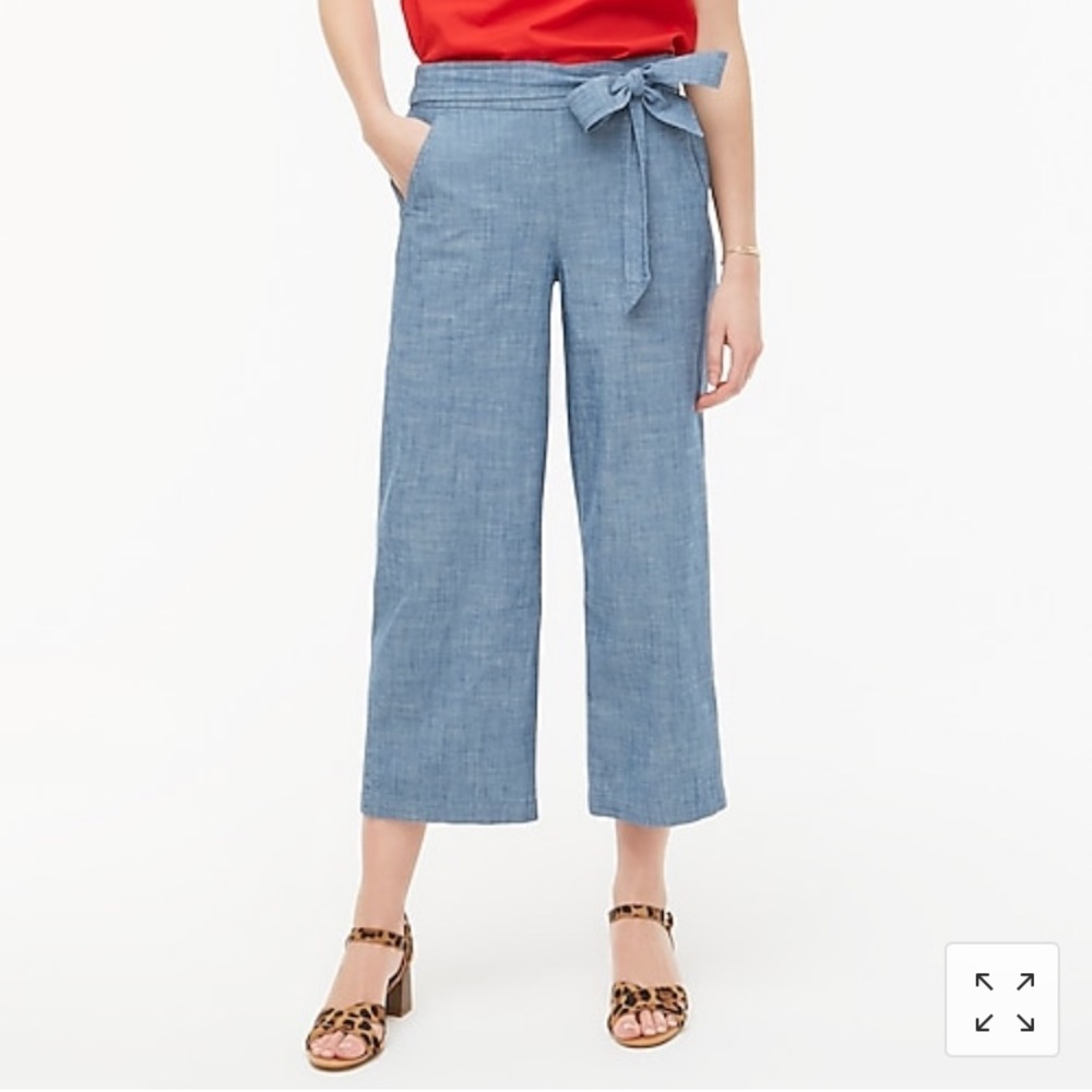 NWT J Crew Chambray Tie Waist Pants